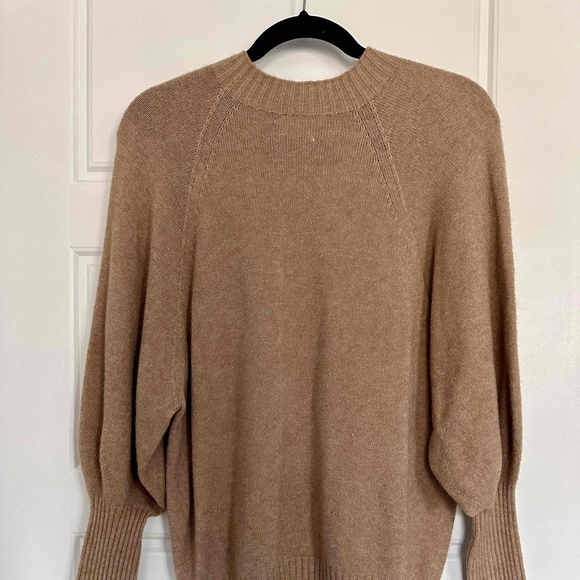 Charli Oversized Brown Knit Rib Crew-Neck  Pullover Sweater One Size - Picture 2 of 4